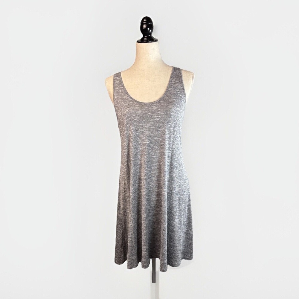 Lou & Grey Sleeveless Swingy Tank Dress S Gray Racerback Athleisure A-Line Comfy